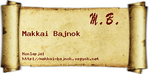 Makkai Bajnok névjegykártya